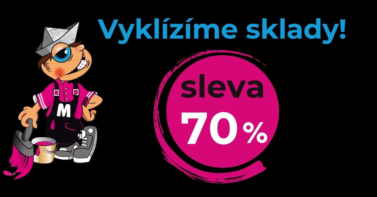 Vyklízíme sklady – sleva 70 % na materiál při malování