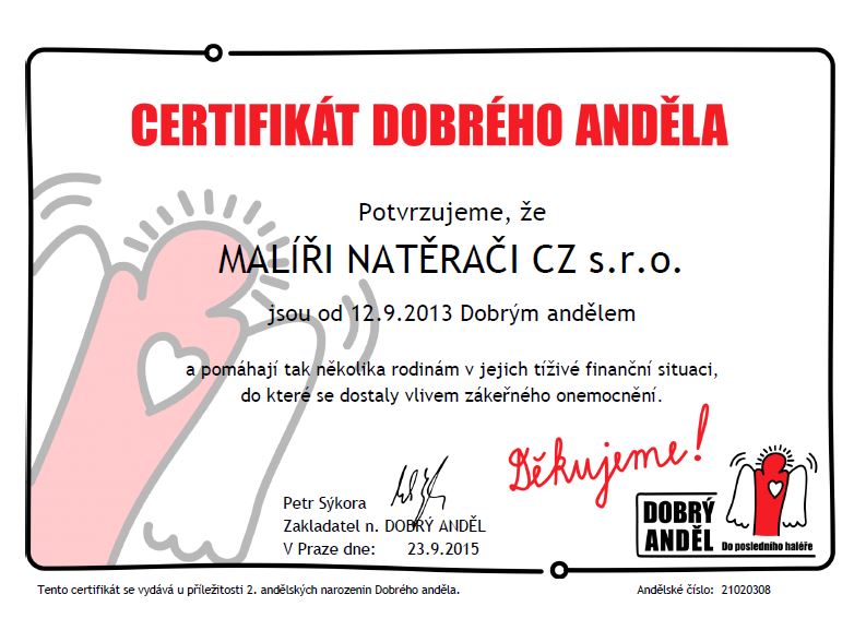 Certifikát Dobrého anděla